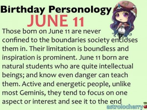 June 11 birthday personology...interesting!
