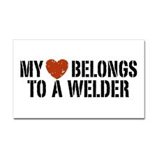 My Heart Belongs to a Welder Rectangle Sticker for