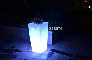 Glowing lighting LED flower pot Remote controll color changing RGB led