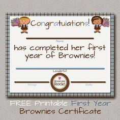 Brownie Girl Scout Certificates Printable Free