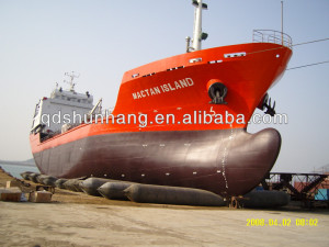 Our launching inflatable airbags used for launching this DWT3200 ton ...