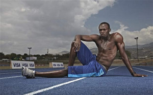 Usain Bolt on his home track in Kingston, Jamaica Photo: Ben Duffy