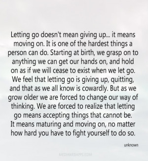 Letting Go Doesnt Mean giving