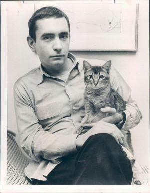 Edward Albee and his cat look at that handsome devil-and his author ...