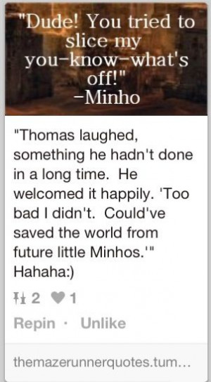 Quotes From The Maze Runner, Minho Maze Runner Quotes, Favorite Quotes ...