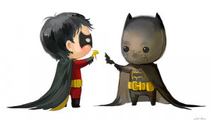 This drawing of Batman and Robin as kids is too damn cute I really