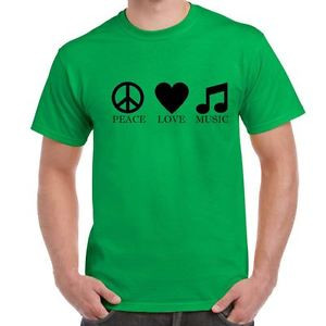 Mens-Funny-Sayings-Slogans-T-Shirts-Peace-Love-Music-tshirt-Irs-Green ...