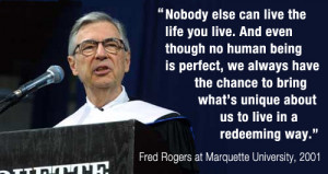 speak at graduation in 2001. “Nobody else can live the life you live ...