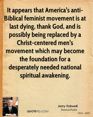 It appears that America's anti-Biblical feminist movement is at last ...