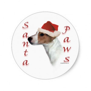 Jack Russell Terrier Santa Paws Stickers