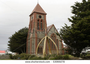 Anglical cathedral in Port Stanley, Falkland Islands - stock photo