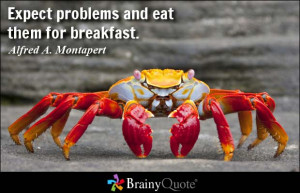 Expect problems and eat them for breakfast. - Alfred A. Montapert