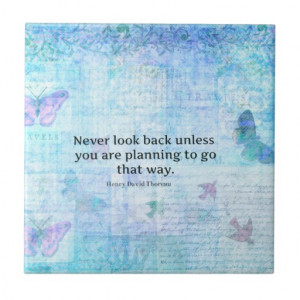 Henry David Thoreau Inspirational quote with art Tile