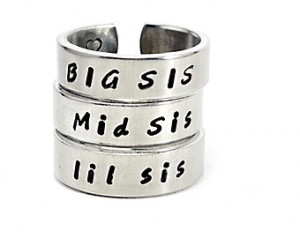 Three Sisters Ring Set, Big Sister Middle Sister Little Sister Rings ...