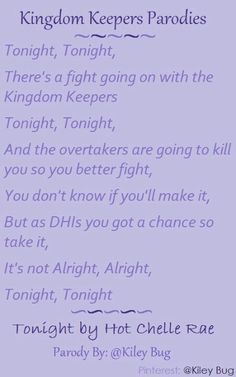 Kingdom Keepers Parodies - by @Kiley Ferguson Ferguson Bug *** Song is ...