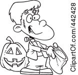 ... -And-White-Outline-Design-Of-A-Frankenstein-Boy-Trick-Or-Treating.jpg