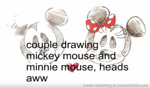 Heads Drawing Mickey Mouse And Minnie Mouse