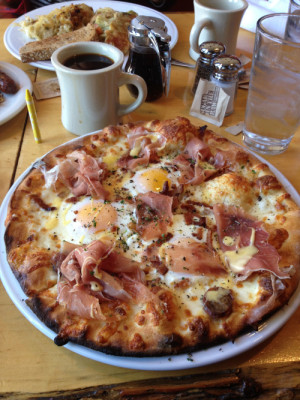 Breakfast Pizza, courtesy of Cafe Frasca in Chicago . It is ...