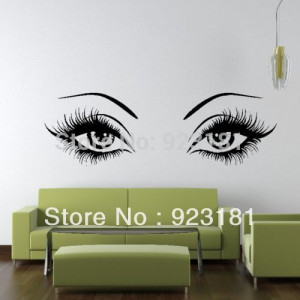 Large-Woman-Sexy-Eyes-and-Girly-Eyelashes-Wall-Art-Stickers-Decal-DIY ...