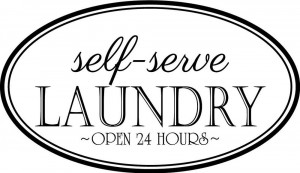 Self Serve Laundry Open 24 vinyl wall decal quote sticker ...