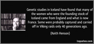 Iceland have found that many of the women who were the founding stock ...