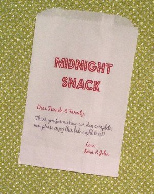 Midnight Snack Thank you for making our day complete Kraft Favor Bags ...