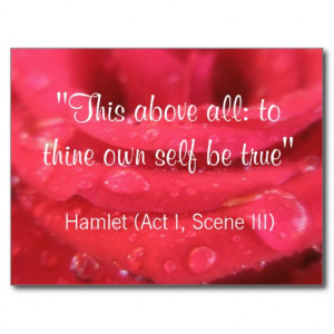 Red Rose and Raindrops Shakespeare Quote Postcard