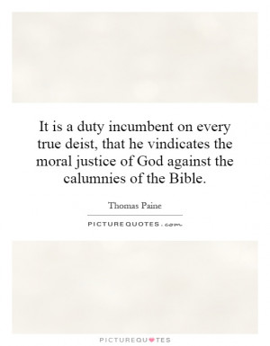 It is a duty incumbent on every true deist, that he vindicates the ...
