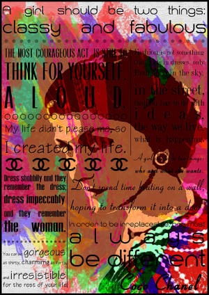 Coco Chanel Quotes Print by Nostalgic Art
