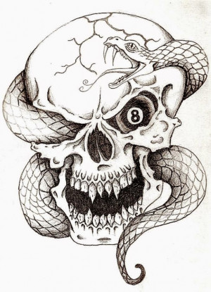 skull with snake drawings Quotes