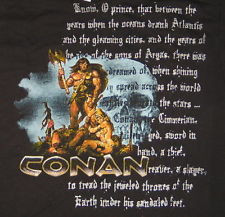 Conan The Barbarian Art Figure Skull & Girl w/ Book Quote T-Shirt Size ...