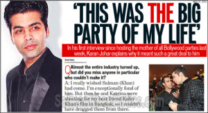 Karan Johar Quote from This was the big party of my life Karan