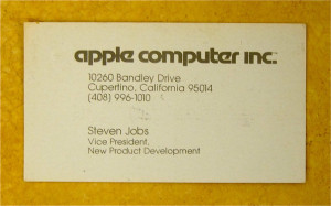 Steve Jobs Apple VP Business Card, Circa 1979