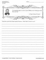 Quote Worksheet 11 - Read the quote from Ralph Waldo Emerson and write ...