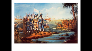 The Landing of Christopher Columbus in the New World