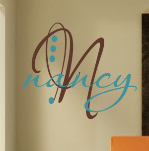 Vinyl Wall Lettering Words Quotes Monogram Personalized Fancy Font ...