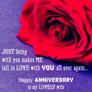Wedding anniversary message for your wife: Just being with you makes ...