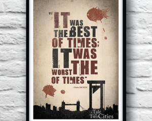 Tale of Two Cities poster, Quote Poster, Charles Dickens, Housewares ...