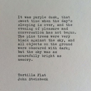 ... Steinbeck Tortilla Flat Typewriter Quote / Quote Typed on Typewriter