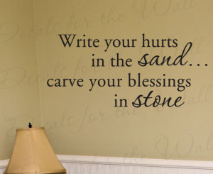 Wall Quote Decal Vinyl Sticker Write Your Hurts in the Sand God ...