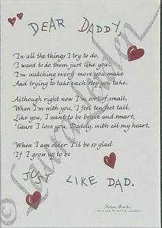 Dear Daddy Poem Picture Frame | All Things For Mom... I love this ...