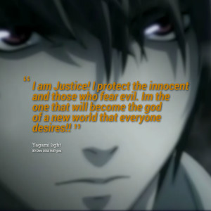 am justice! i protect the innocent and those who fear evil im ...