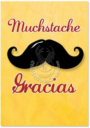 Mustache Gracias Thank You Funny Greeting Card