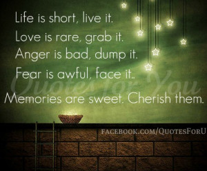 Live It, Love Is Rare, Grab It, Anger Is Bad, Dump It. Fear Is Awful ...