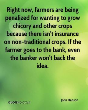 Right now, farmers are being penalized for wanting to grow chicory and ...