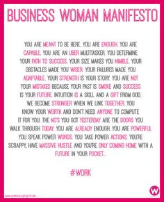 Business Woman Manifesto More