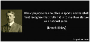 Ethnic prejudice has no place in sports, and baseball must recognize ...