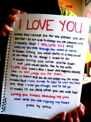 love you means that I accept you for the person you are - Submitted ...