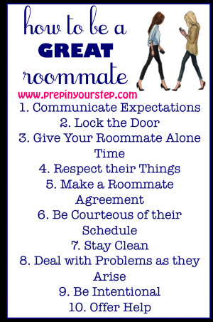 ... on how to make living with your roommate easier and more amicable