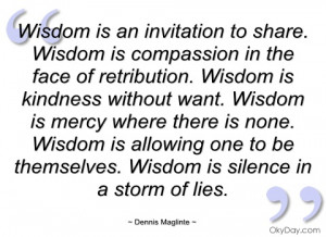 wisdom is an invitation to share
